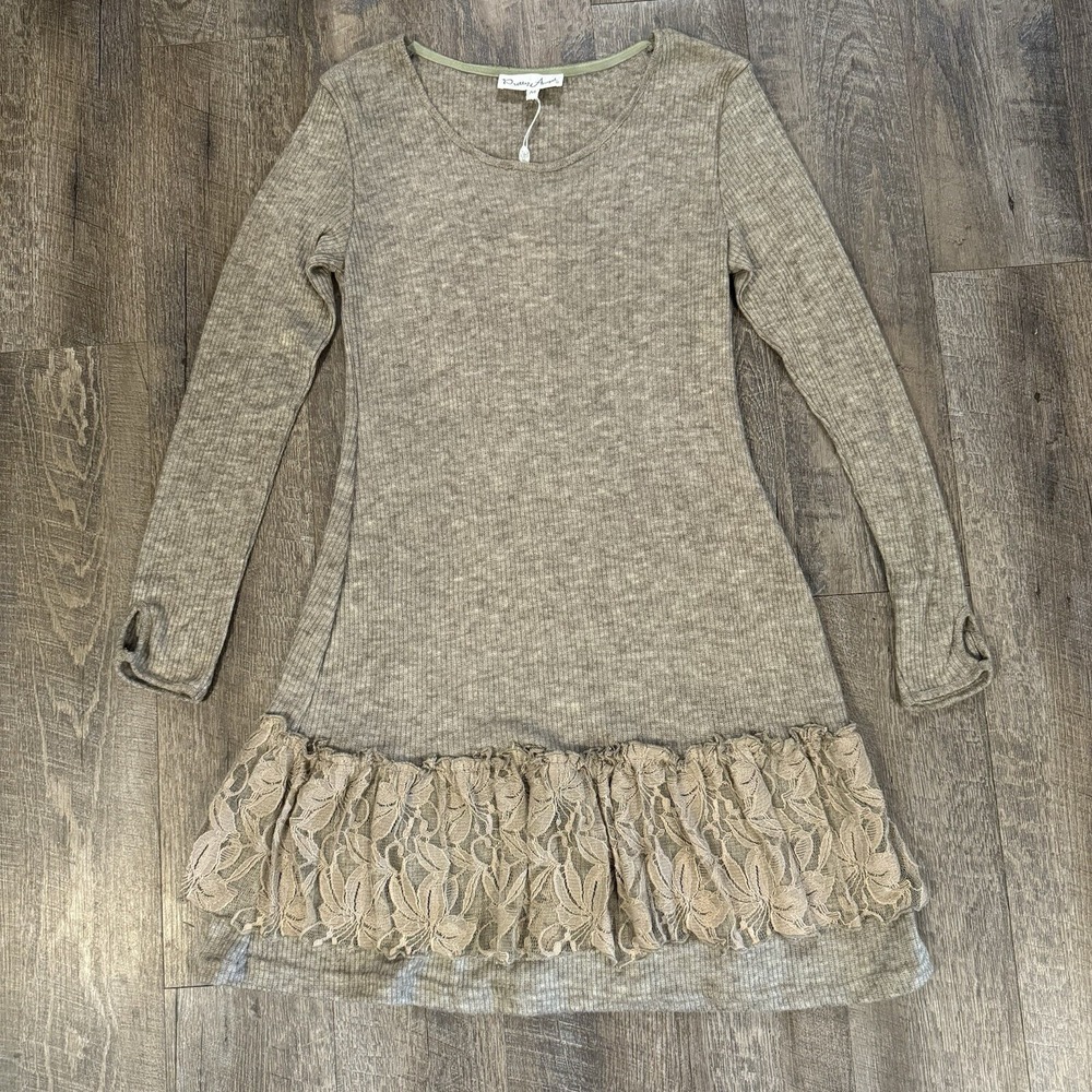 Pretty Angel Dress Womens M NWT Brown Ruffle Artsy Whimsygoth Fairy Grunge Boho